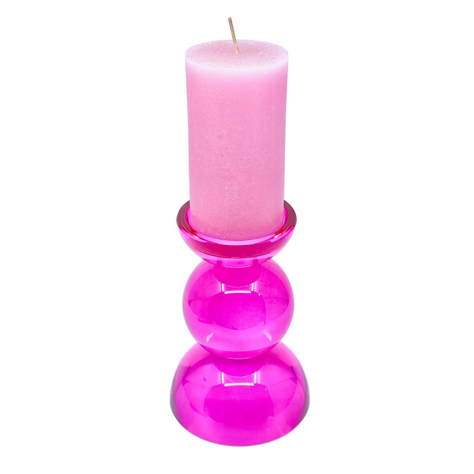 Kandelaar Votief Fuchsia Kristal Glas 12x16cm