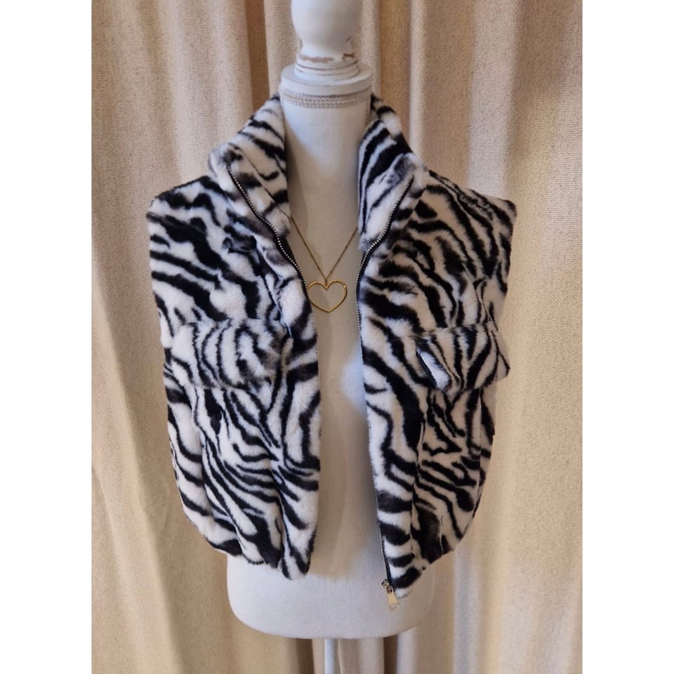 Trendy Fur Gilet - Zebra