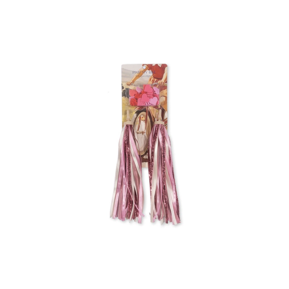 Konges Slojd Bicycle Streamers and Beads Pink Glitter