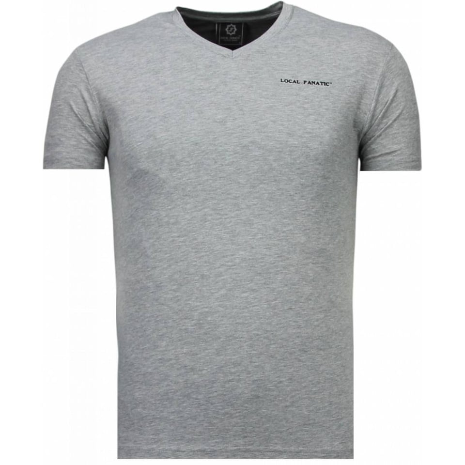 Basic Exclusieve V Neck - T-Shirt - Grijs