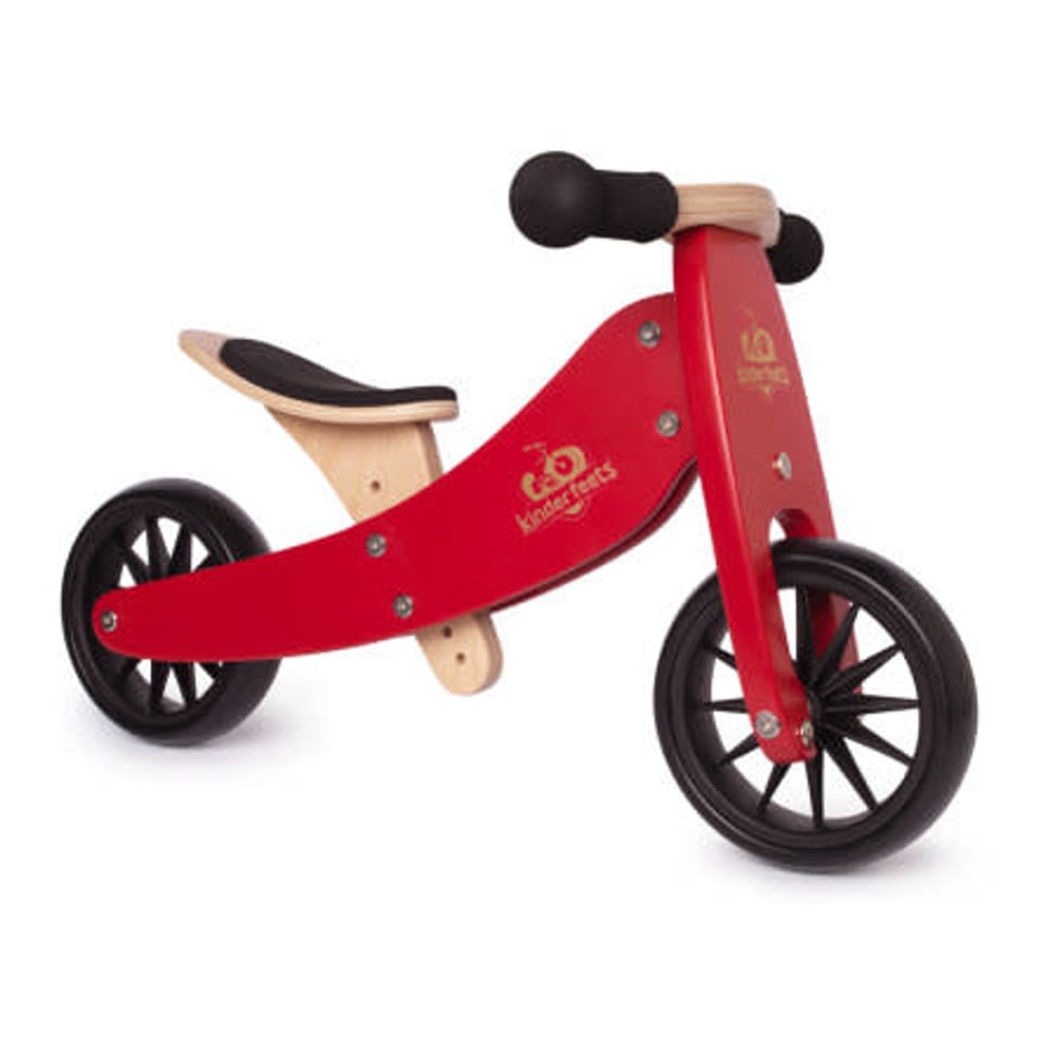 Kinderfeets Tiny Tot 2 in 1 Tricycle/Balance Bike Cherry Red 1+
