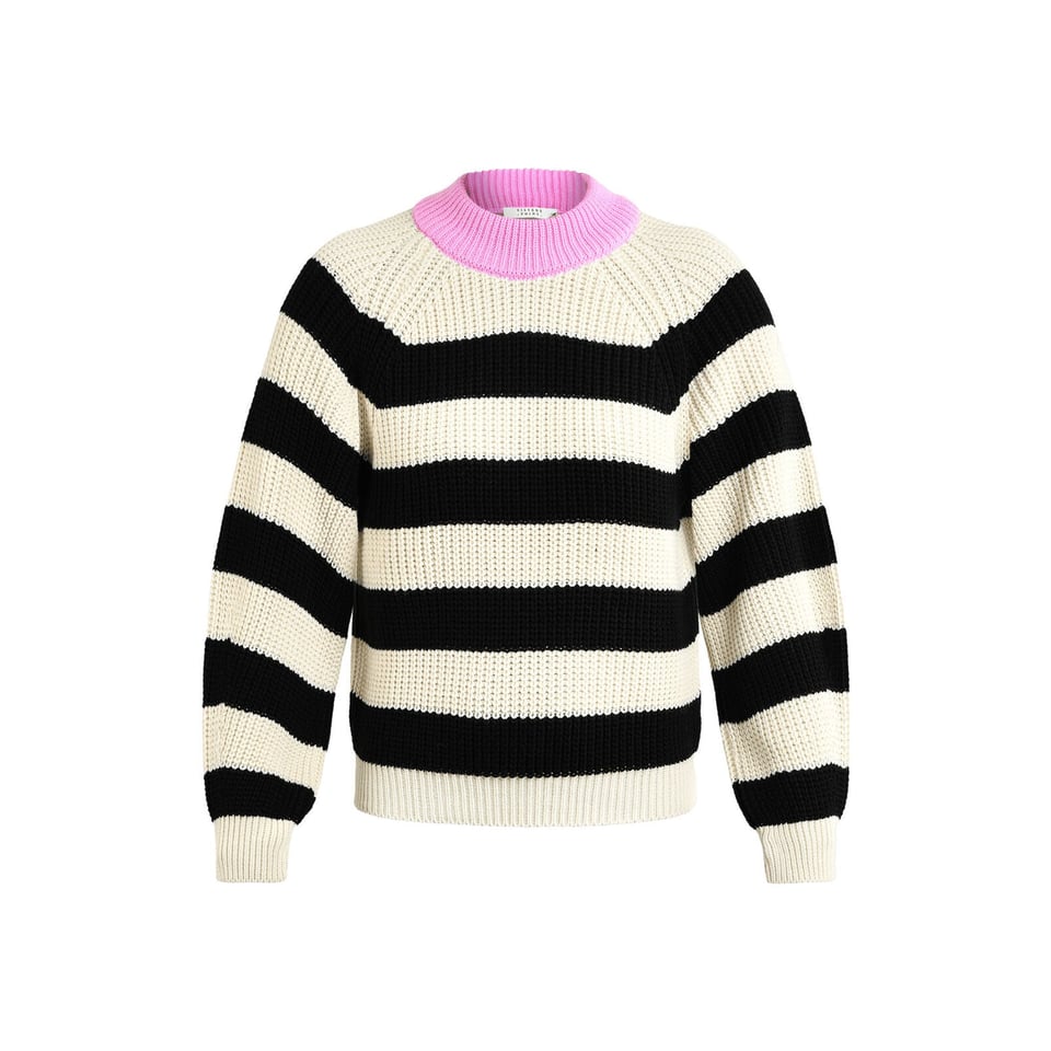  Contrast Knit - Pink/White - S