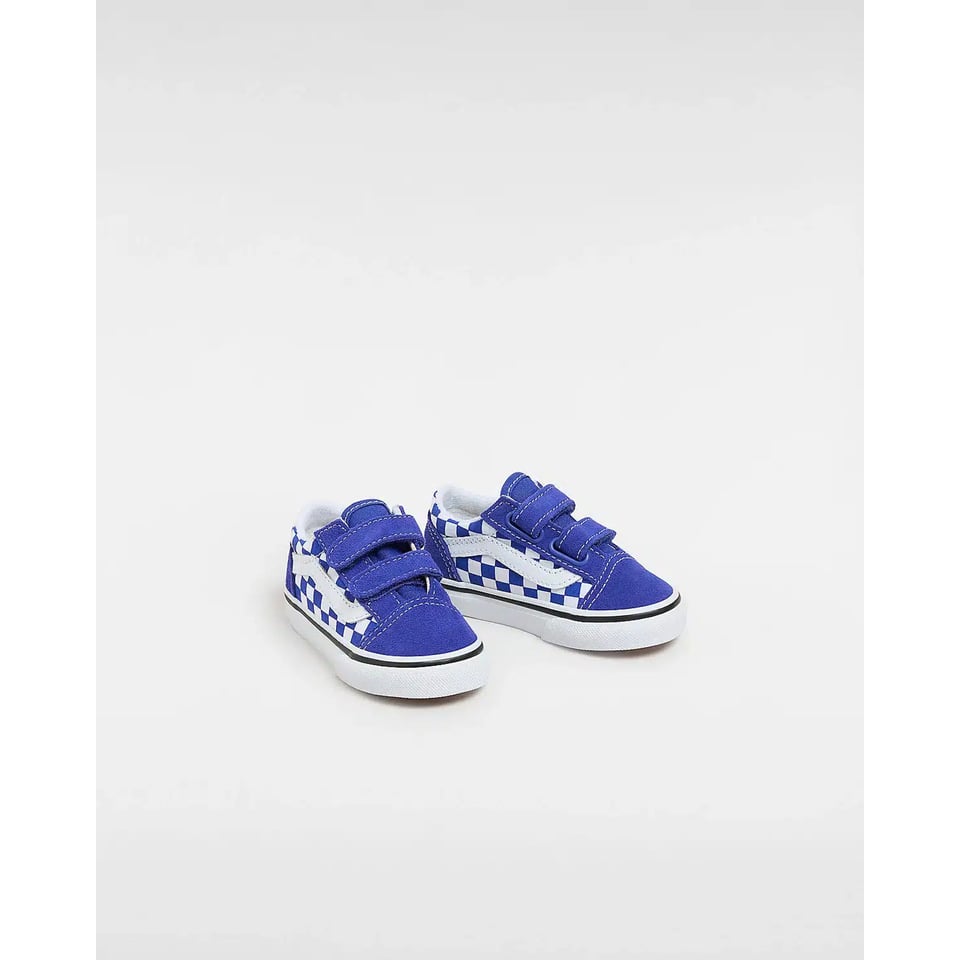 Vans Old Skool Checkerboard Peuterschoenen Blauw