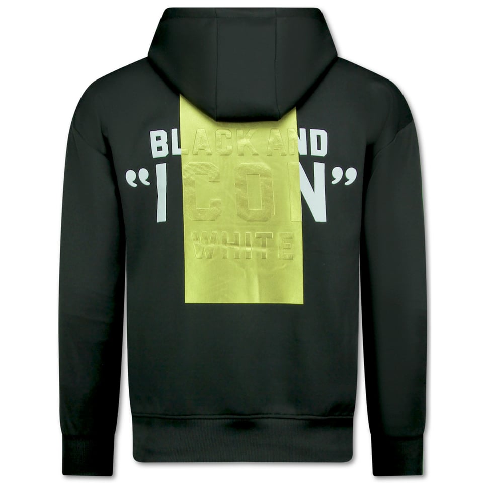 ICON Hoodie Gouden Print - Joggingpak Heren Volwassenen - Trainingspakken Heren - 3789 - Zwart