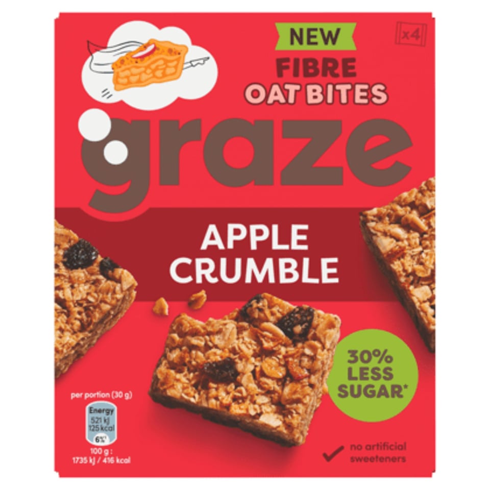 Graze Apple Crumble Fibre Oat Bites