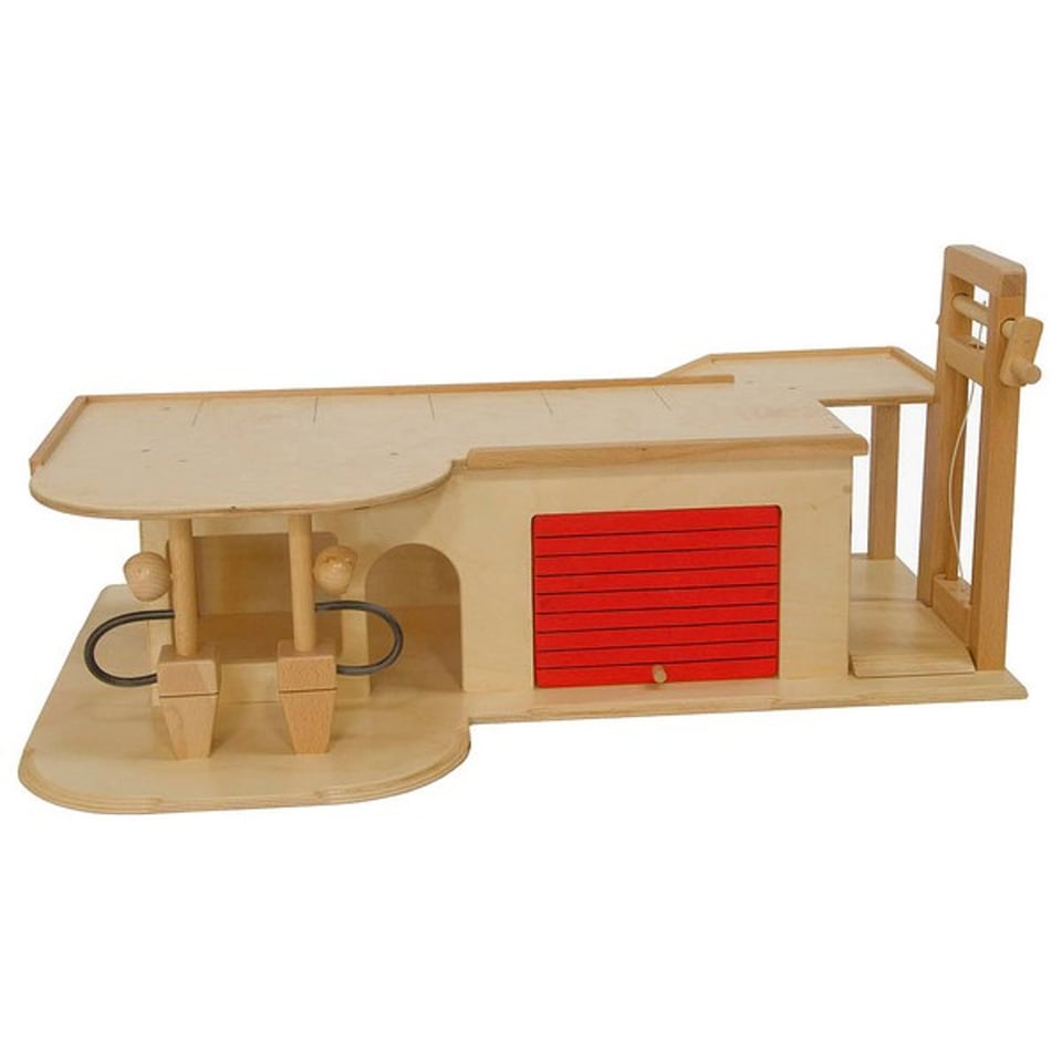 Van Dijk Toys Grote Houten Garage Met Lift 1-Verdieping
