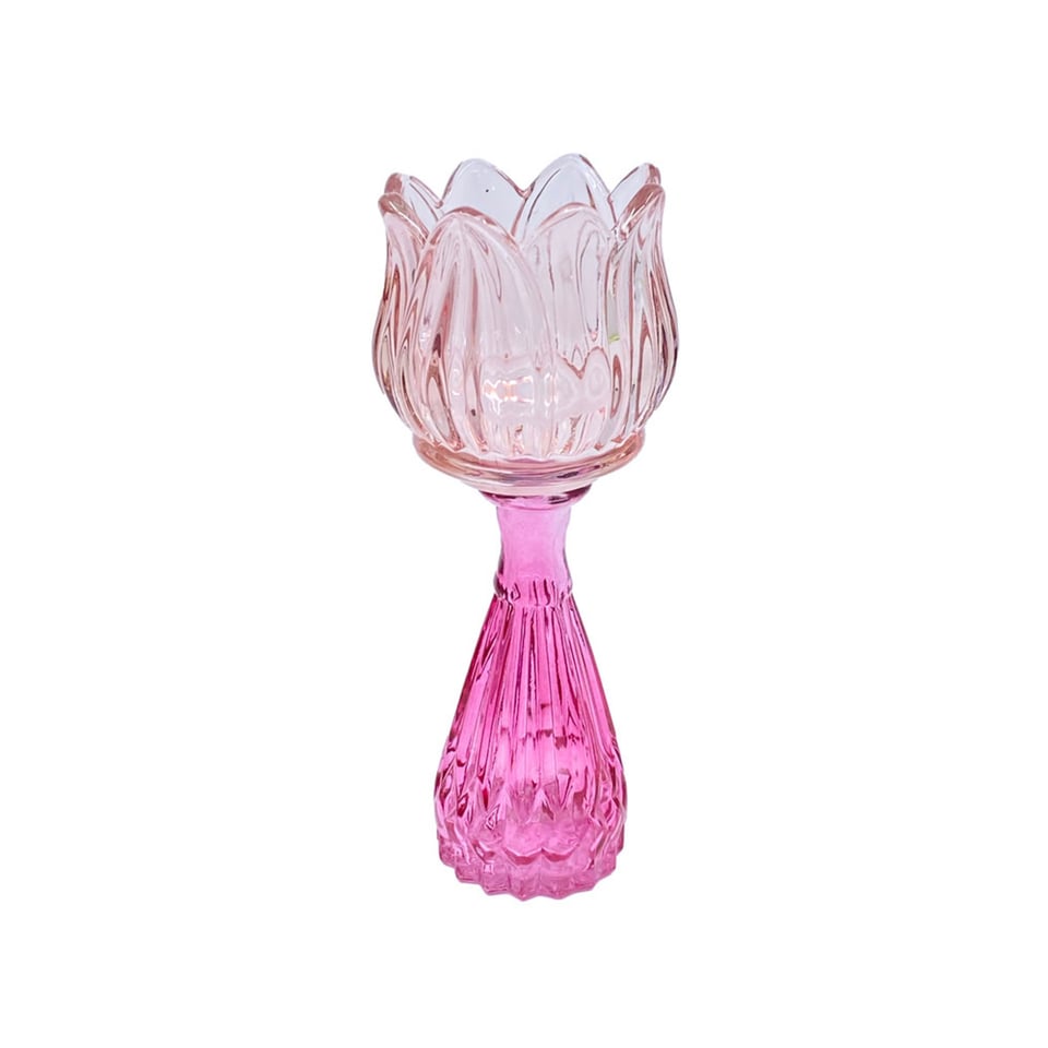 Vaasje Tulp Pink Mix Glas 7x18cm in 4 Kleuren