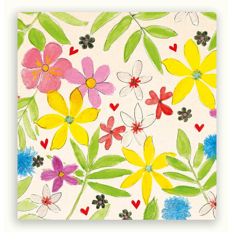 Kaart Wilde Bloemen Hartjes