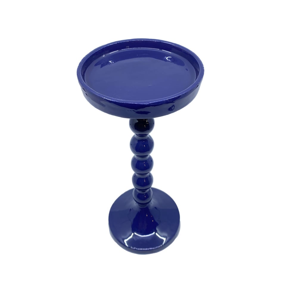 Kandelaar Blokkaars Indigo Blauw Emaille 13x27cm
