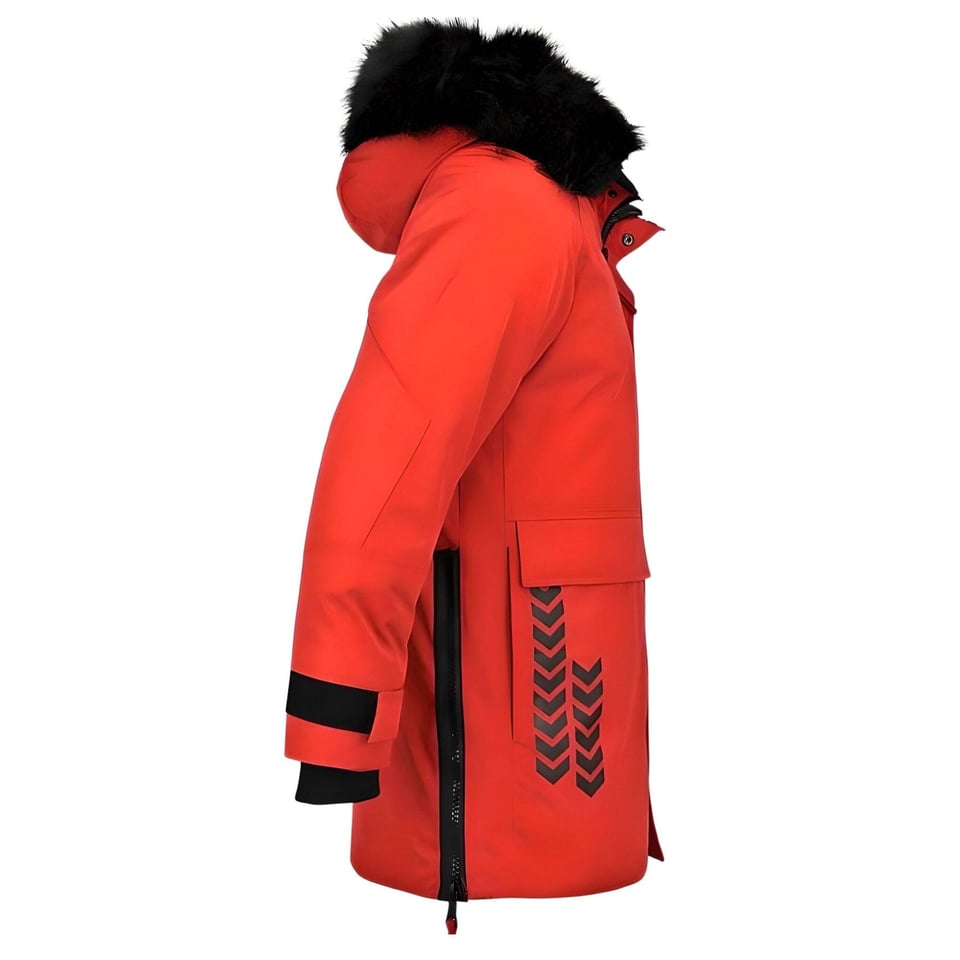 Parka Jas Heren Met Bontkraag Rood