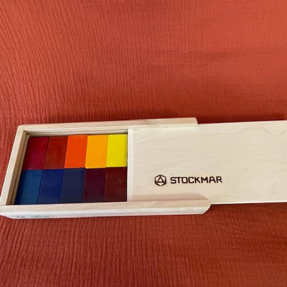 Blokkrijtjes Houten Cadeaudoos 16 Kleuren (Stockmar)