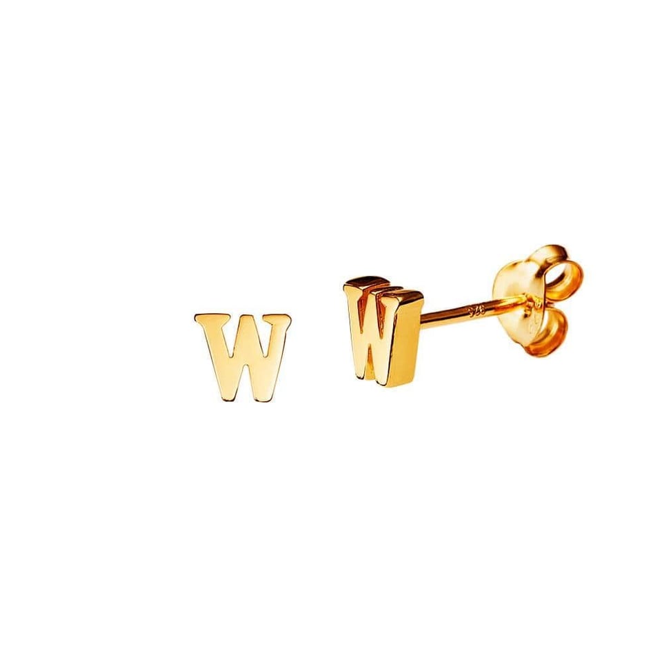 Gold Plated Stud Earring Letter y