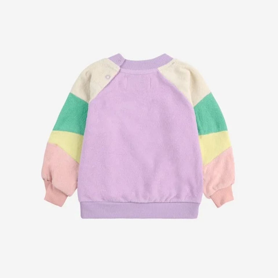 Bobo Choses Lila Color Block Terry Cloth Sweatshirt