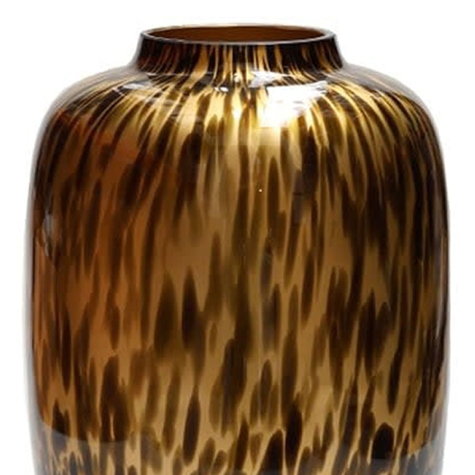 Vaas Cheetah Panter Zwart-Goud Glas 21x29cm