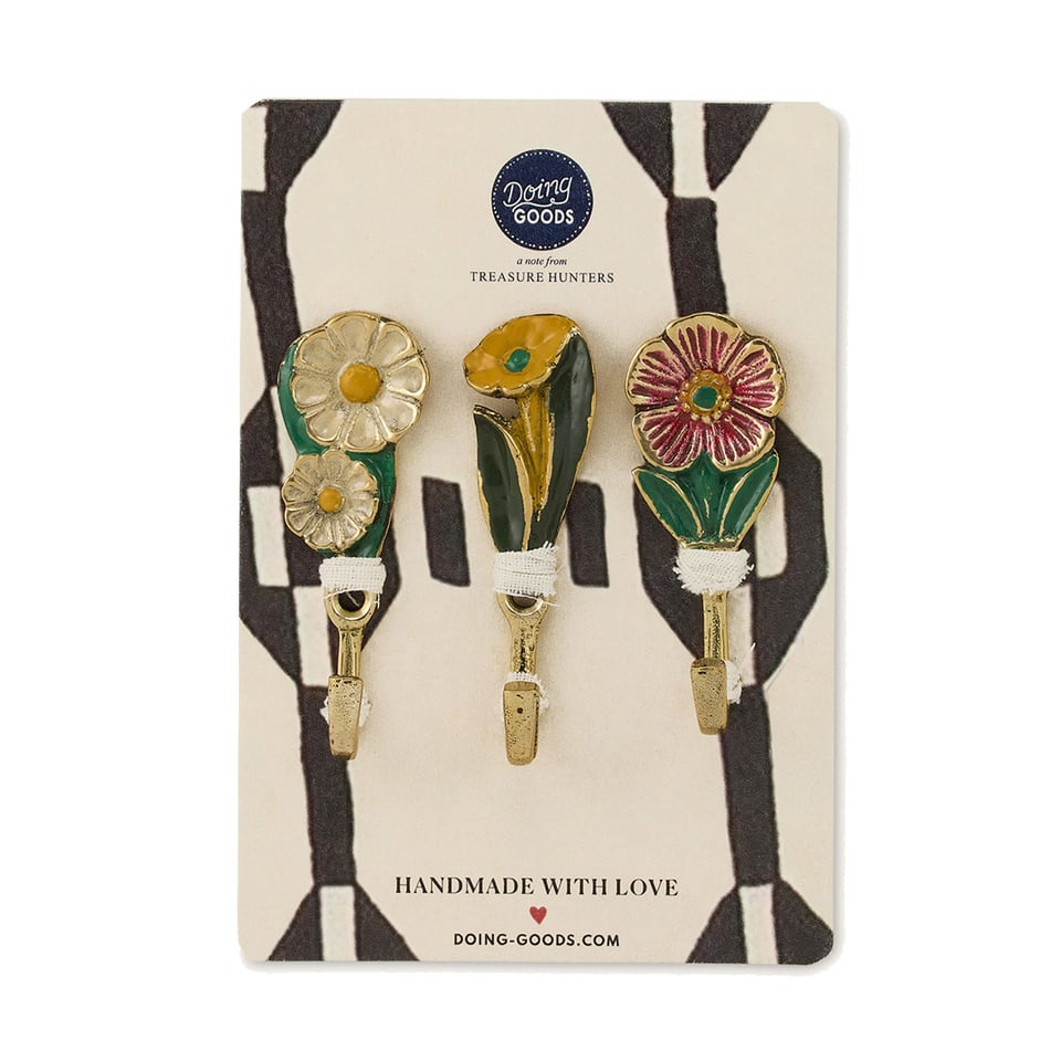 Wandhaken Posy Flowers Multicolor 4x7cm Set-3