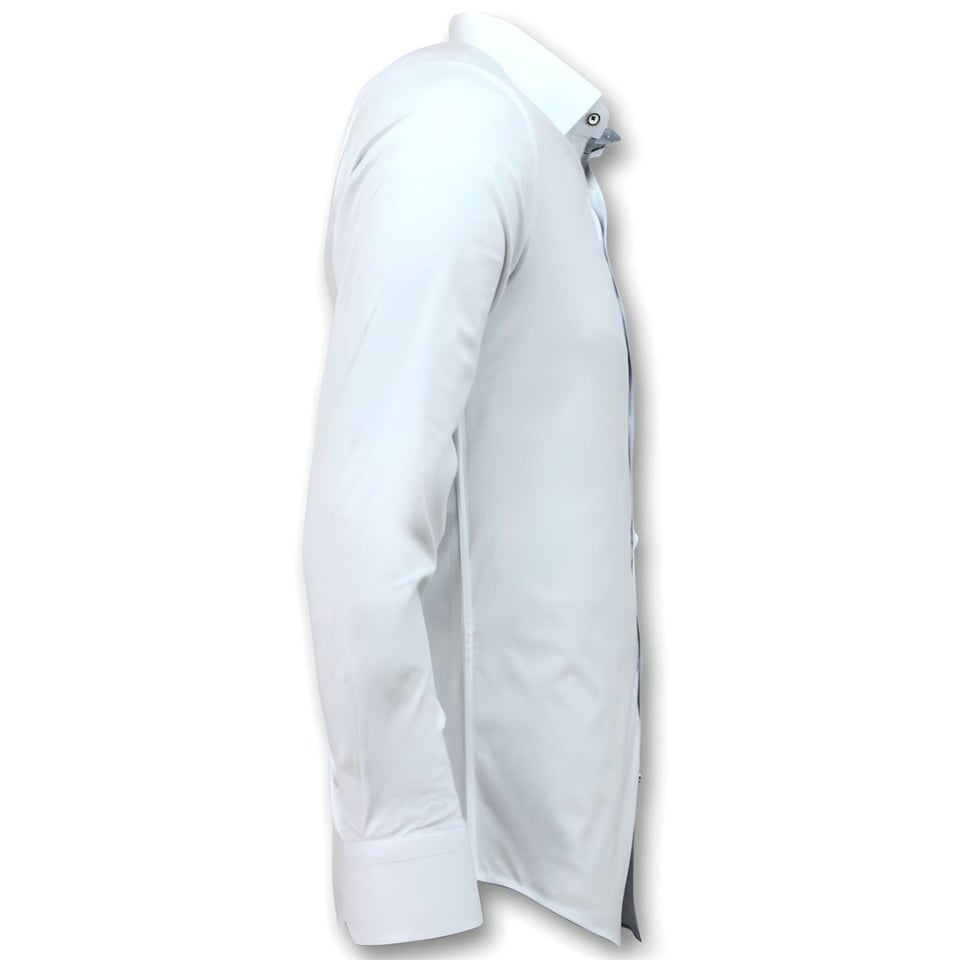 Italiaanse Blouse Heren - Slim Fit Overhemden - 3034 - Wit