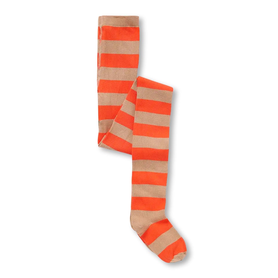 Sproet & Sprout Tights Block Stripe Tomato