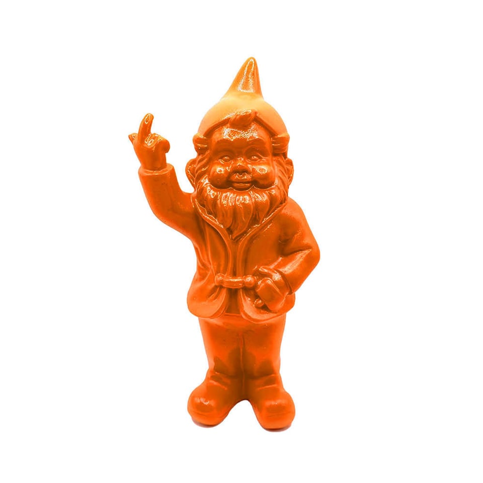 Beeldje Kabouter Fuck You Oranje 15cm