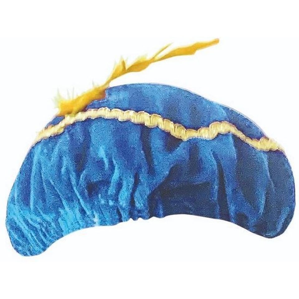 Pieten Baret Blauw Met Veer
