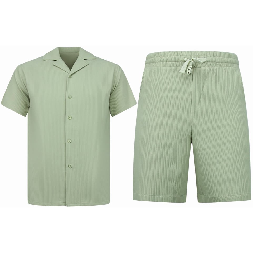 Twinset - Zomerset Heren - Ribbed Oversized Shirt - Shorts Heren / Oversized T Shirt Heren - F-919 - Bruin