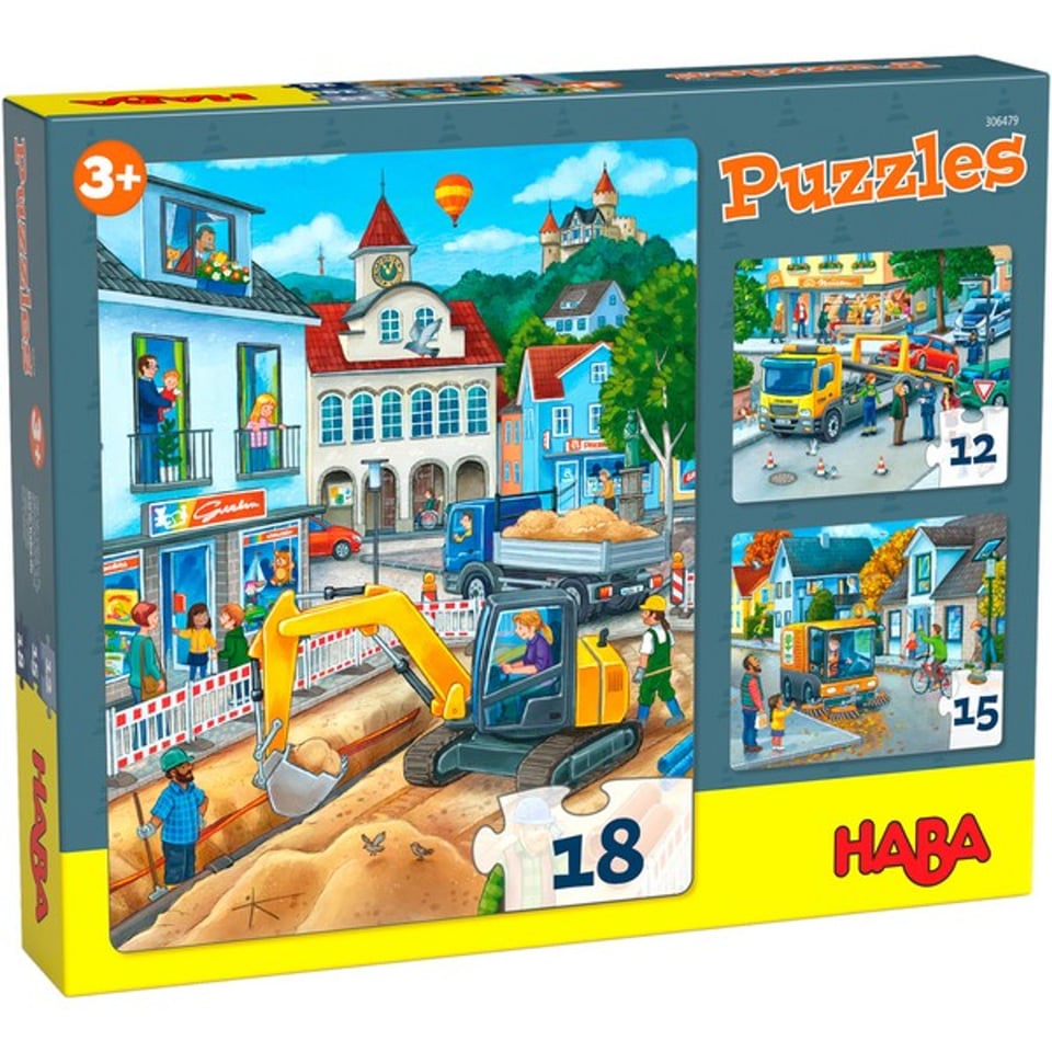 3-in-1-Puzzel In De Stad