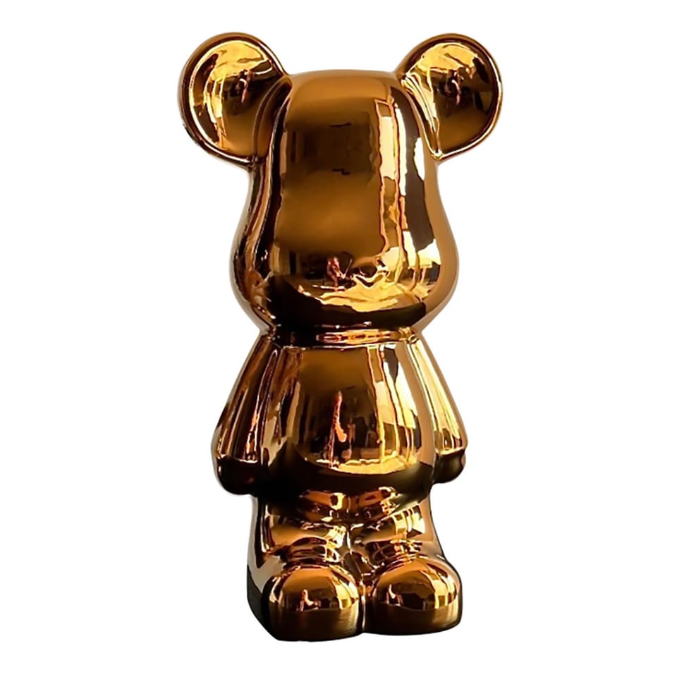 Beeld Design Teddy Beer Glans Goud Keramiek 50cm