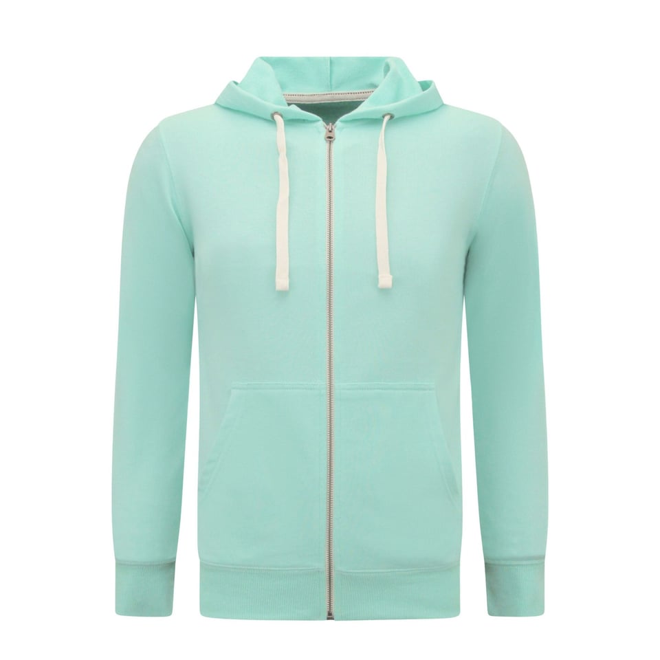 Hoodie Heren Met Rits - Trainingsvest Heren - Sportvest - Mint Groen