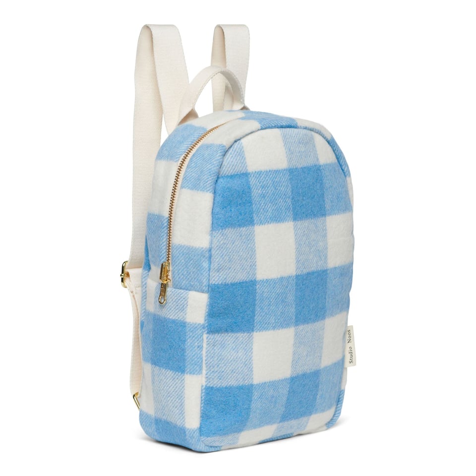 Blue Checked Mini Backpack