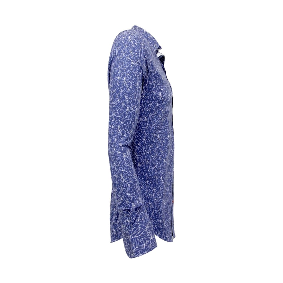 Heren Overhemd Bloemenprint - Slim Fit - 3085 - Blauw