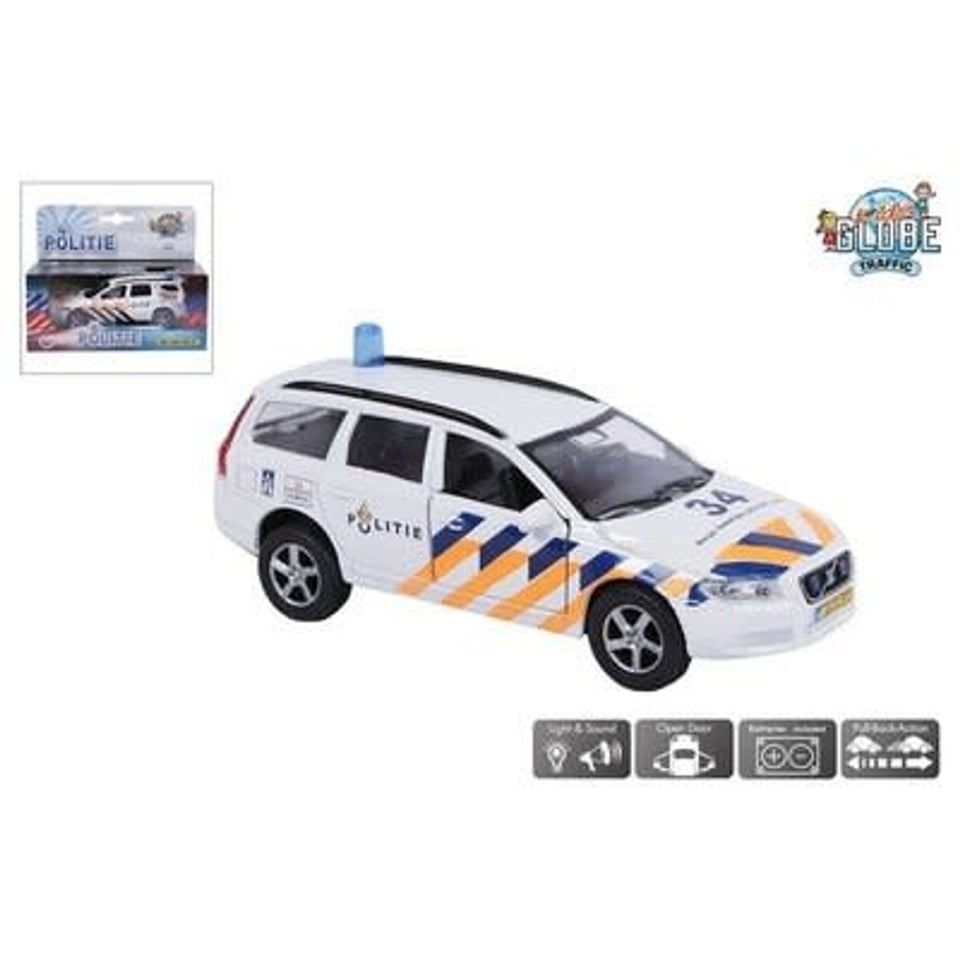 Kids Globe Die Cast Politieauto Met Licht en Geluid 15 Cm 3+