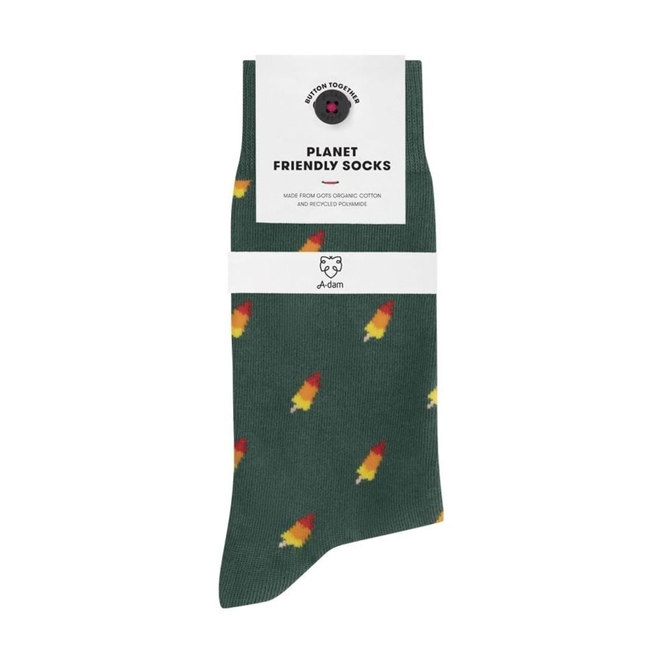 Socks Green Rockets