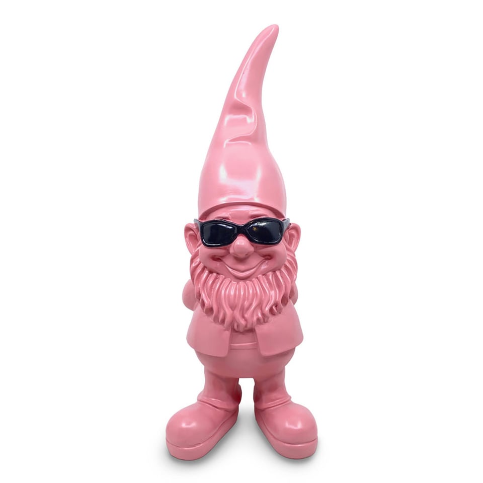 Beeld Kabouter Cool Roze 40cm