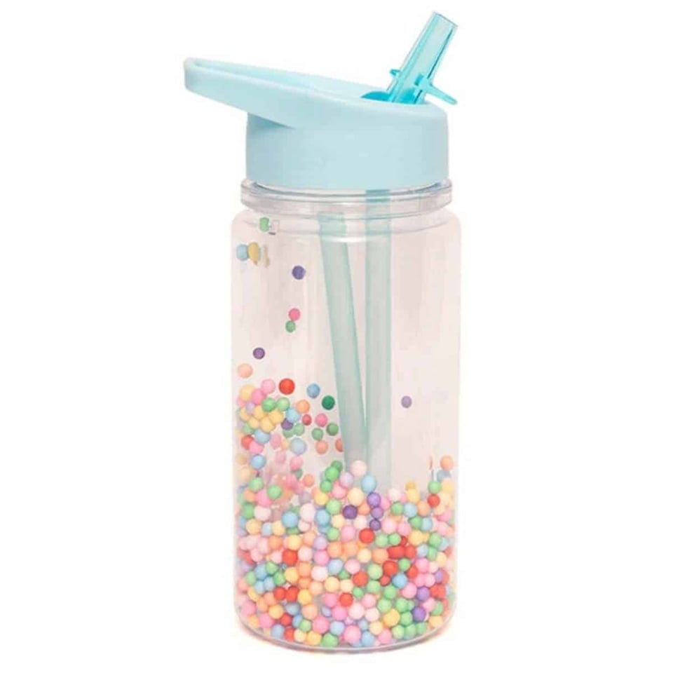 Petit Monkey Drinking Bottle Macaron Pops Aqua Blue