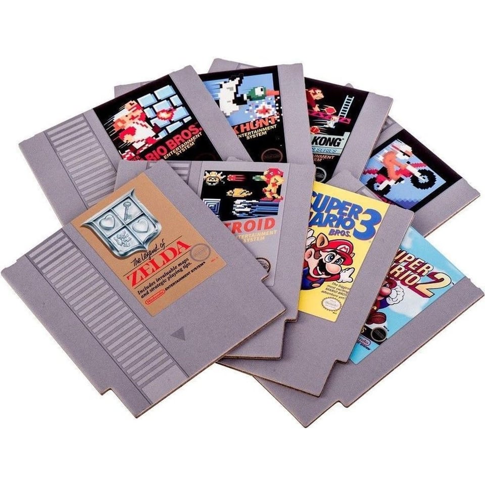Nintendo NES Cartridge Coasters - 8 Verschillende Video Game Onderzetters