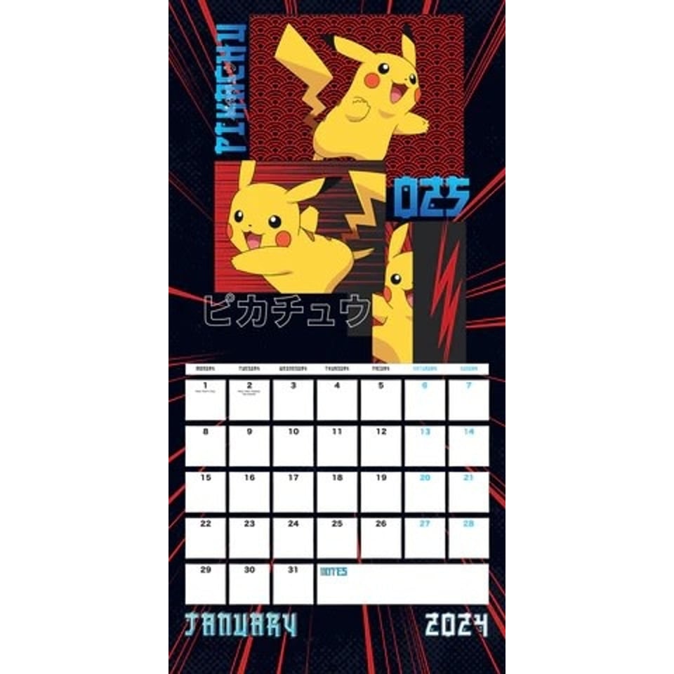 Pokémon 2024 Kalender - 2024 Calendar