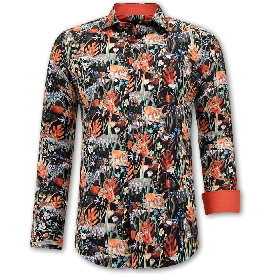 Dierenprint Overhemd Heren - 3120 - Zwart