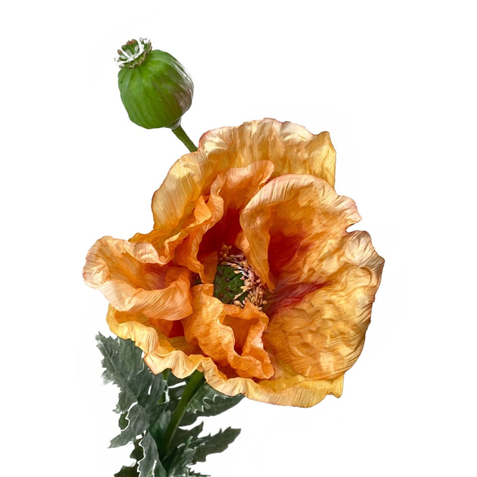 Kunstbloem Poppy Spray (Klaproos) Oranje 102cm