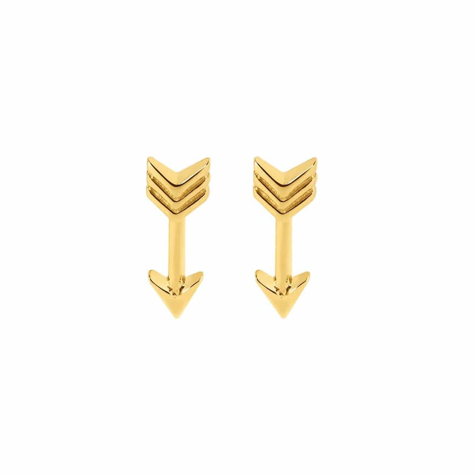 Gold Plated Arrow Stud Earrings