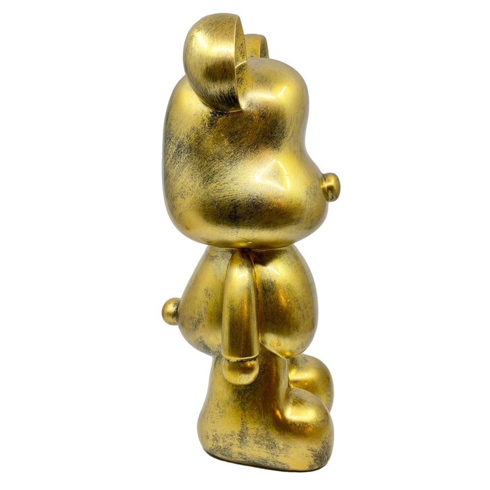 Beeld Design Beer Antiek Goud 26x47cm