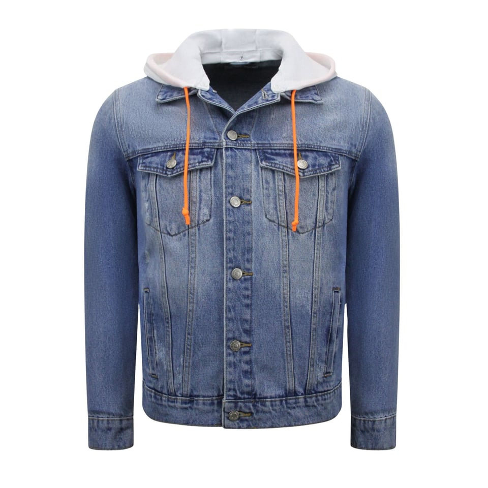 Denim SpijkeJack Met Capuchon Heren - RJ-966 - Blauw