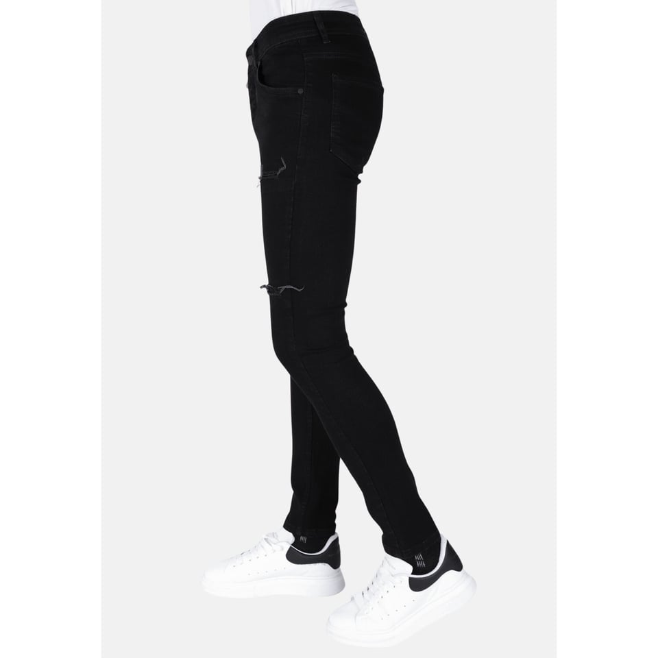 Zwarte Gescheurde Jeans Heren - Slim Fit -DP103