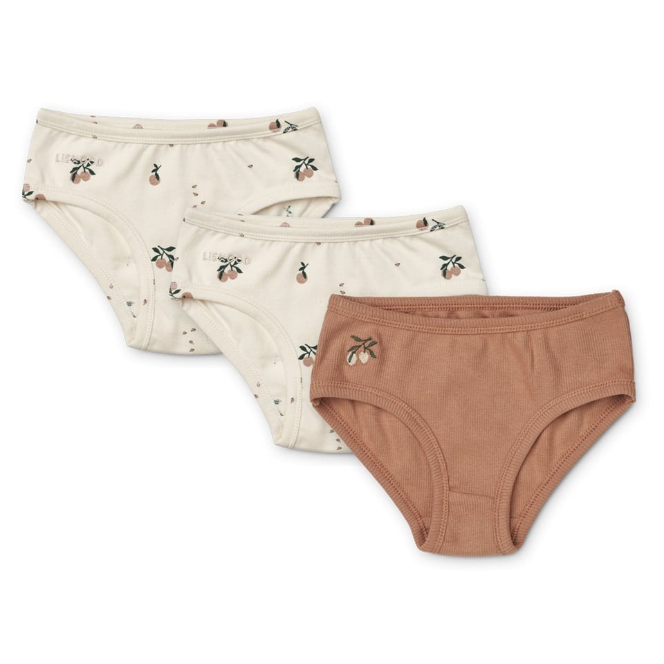Liewood Nanette Printed Briefs 3-Pack Mix Peach/Sea Shell Mix