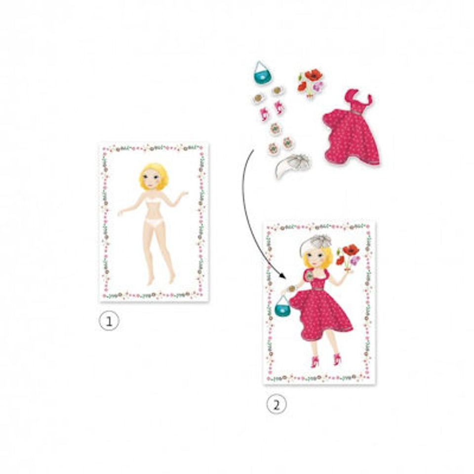 Djeco Knutselset Stickers en Papieren Aankleedpoppen