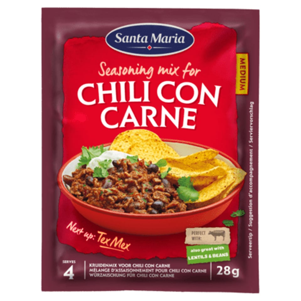 Santa Maria Chili Con Carne Kruidenmix Zak 28 Gram