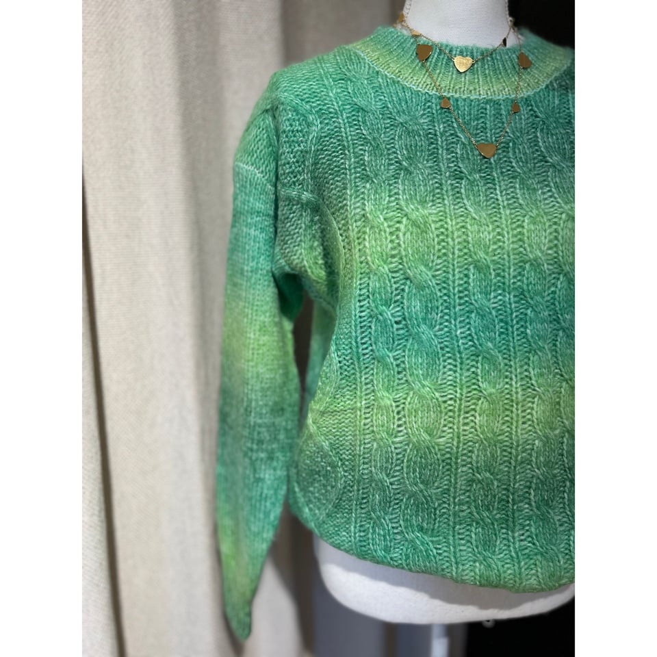 Trui Rainbow Cable Knit - Green - OneSize