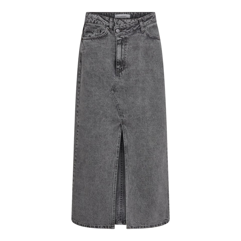 Co'Couture Vika Asym Slit Skirt - Mid Grey