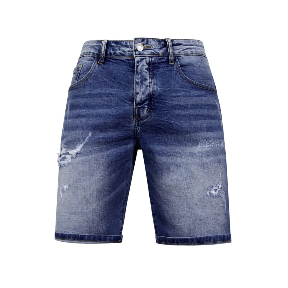 Stretch Korte Broek Heren - Denim Short - Blauw