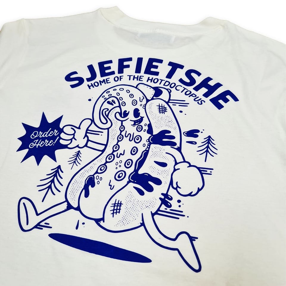 Behind The Pines Behind the Pines X Sjefietshe Hotdogtopus Tee Off White