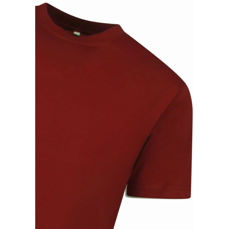 T Shirt Heren Oversized - Effen T-Shirt Blanco - 6530 - Bordeaux