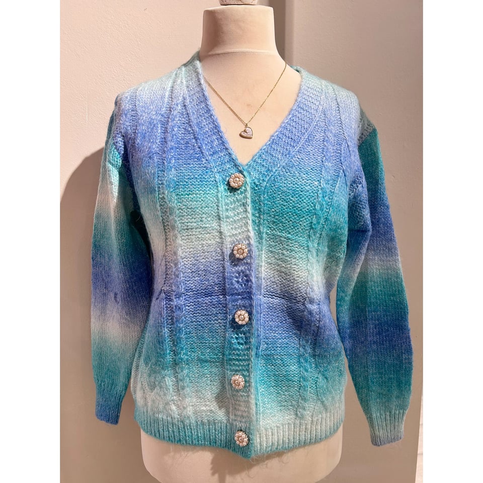 LaJolly Cardigan - Rainbow Aqua